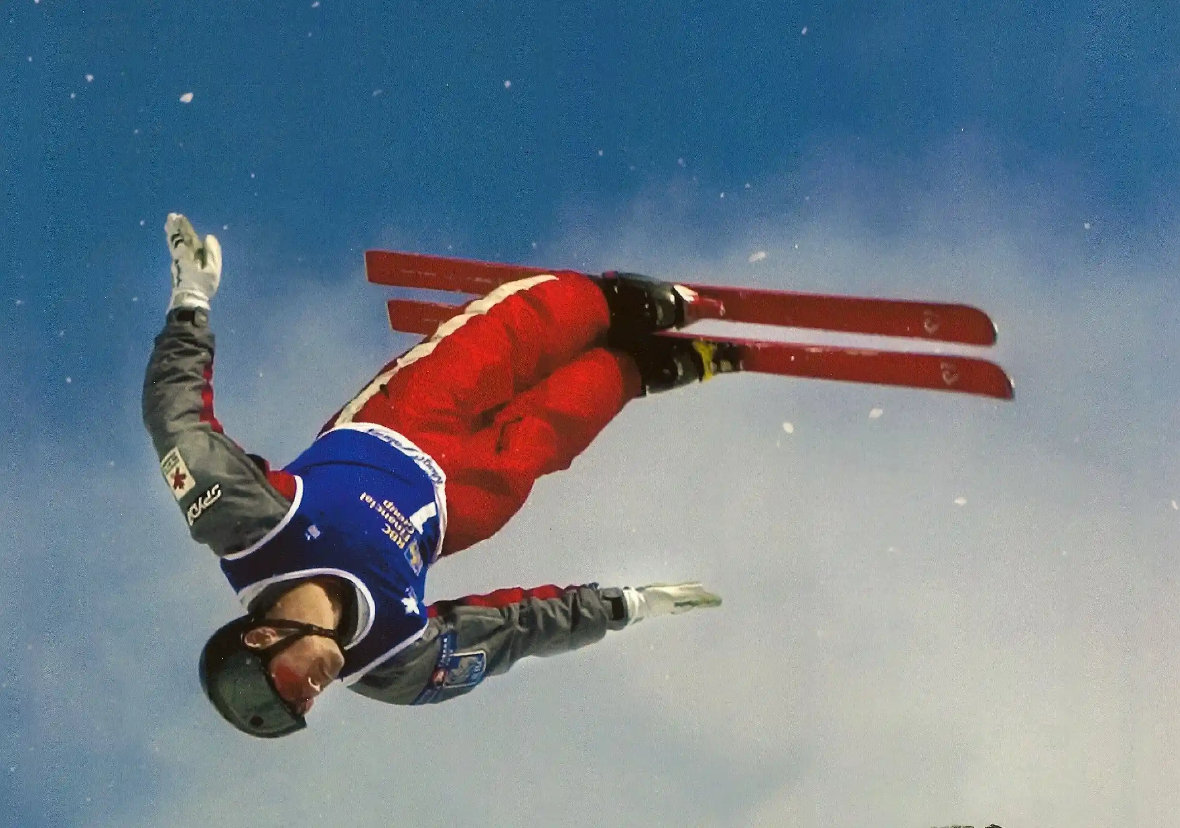 Skier mid jump